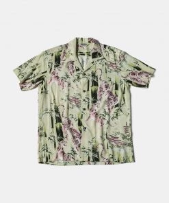Non Stock MFG. CO. Ukiyo-e Tiger & Bamboo Pattern Aloha Shirt - Light Green NEW ARRIVALS