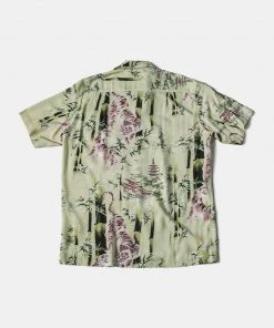 Non Stock MFG. CO. Ukiyo-e Tiger & Bamboo Pattern Aloha Shirt - Light Green NEW ARRIVALS