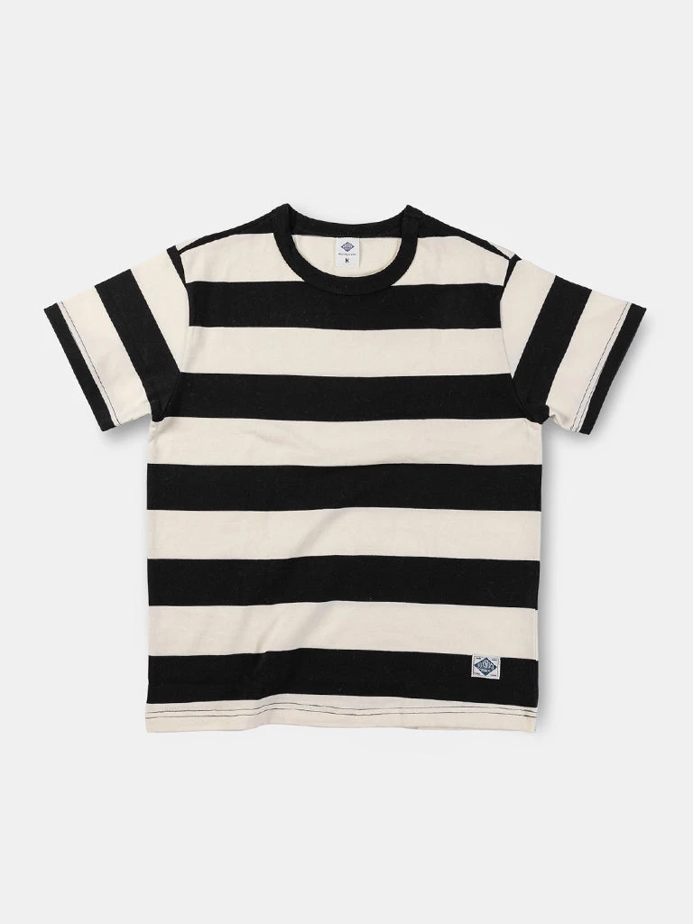 Non Stock MFG. CO. Heavyweight Cotton Wide Striped T-Shirt - Black 1 Non Stock MFG. CO. Heavyweight Cotton Wide Striped T-Shirt - Black
