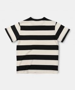 Non Stock MFG. CO. Heavyweight Cotton Wide Striped T-Shirt - Black