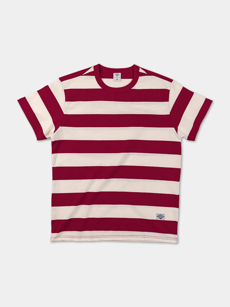 Non Stock MFG. CO. Heavyweight Cotton Wide Striped T-Shirt - Red NEW ARRIVALS 1 Non Stock MFG. CO. Heavyweight Cotton Wide Striped T-Shirt - Red NEW ARRIVALS