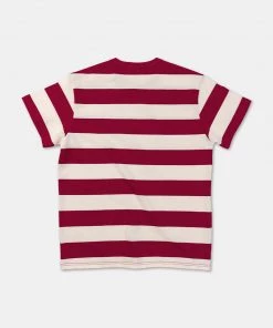 Non Stock MFG. CO. Heavyweight Cotton Wide Striped T-Shirt - Red NEW ARRIVALS