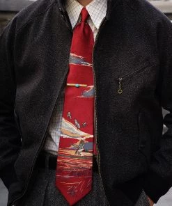 Annual Ring 12 Oz Salt & Pepper Chambray Harrington Jacket OUTERWEAR