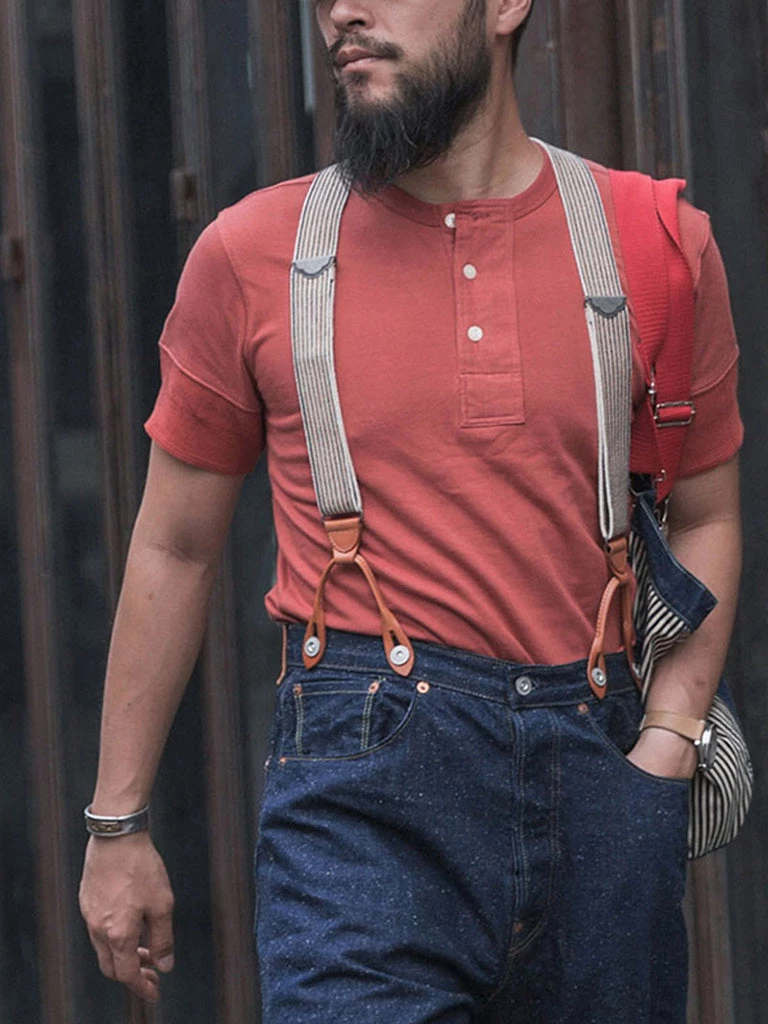 Bronson MFG. CO. Vintage Short Sleeve Henley T-Shirt - Red Back In Stock 4 Bronson MFG. CO. Vintage Short Sleeve Henley T-Shirt - Red Back In Stock