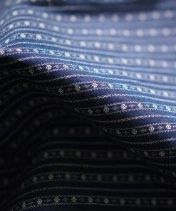 Annual Ring 1950s Indigo Discharge-printed Wabash Stripe Western Shirt TOPS