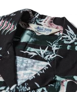 Non Stock MFG. CO. NEW ARRIVALS Ukiyo-e Tiger & Bamboo Pattern Aloha Shirt - Black