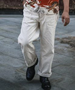 Bronson MFG. CO. Back In Stock 1940s WWII USN 10.5 Oz. Proembryo Cloth HBT Deck Fatigue Pants