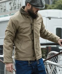 Bronson MFG. CO. TOPS 1940s USN Type N-1 Deck Jacket - Khaki Stencil 23 Bronson MFG. CO. TOPS 1940s USN Type N-1 Deck Jacket - Khaki Stencil