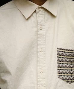 MBBCAR NEW ARRIVALS Ethnic Patch Pocket Long Sleeve Shirt - Beige 16 MBBCAR NEW ARRIVALS Ethnic Patch Pocket Long Sleeve Shirt - Beige