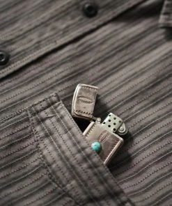 Annual Ring 1930s 6 Oz Yarn-Dyed Dobby Taupe Brown Striped Work Shirt 18 Annual Ring 1930s 6 Oz Yarn-Dyed Dobby Taupe Brown Striped Work Shirt