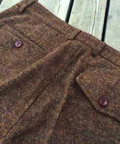 Annual Ring BEST SELLERS British Retro Brown Tweed Double Pleated Trousers 28 Annual Ring BEST SELLERS British Retro Brown Tweed Double Pleated Trousers