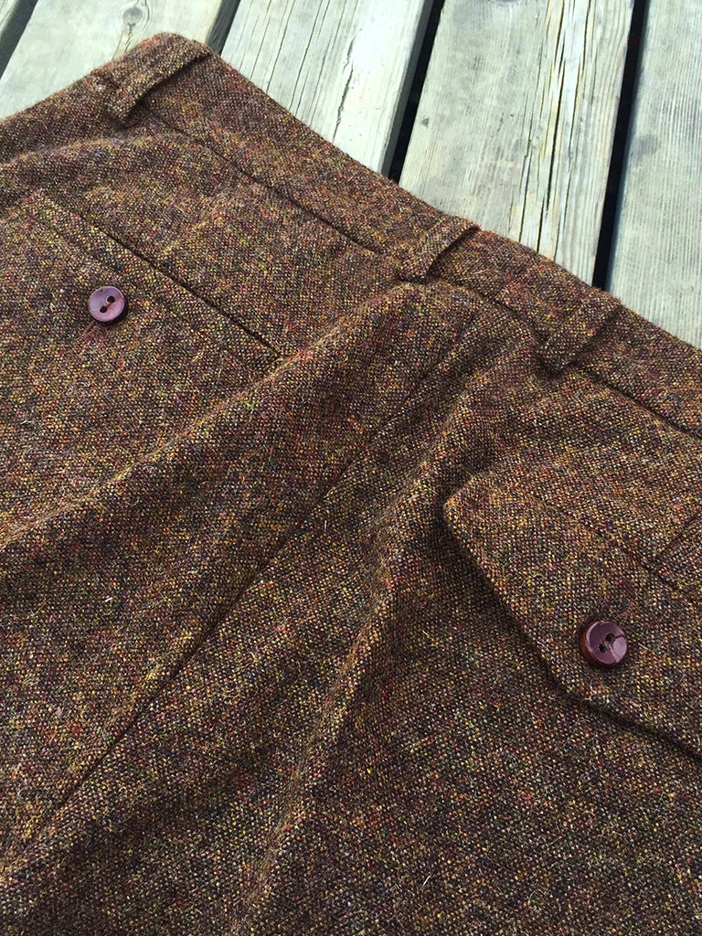 Annual Ring BEST SELLERS British Retro Brown Tweed Double Pleated Trousers 11 Annual Ring BEST SELLERS British Retro Brown Tweed Double Pleated Trousers