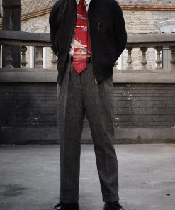 Annual Ring 12 Oz Salt & Pepper Chambray Harrington Jacket OUTERWEAR