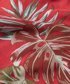 Non Stock MFG. CO. Plants & Flowers Pattern Aloha Shirt - Red TOPS