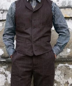 Annual Ring BEST SELLERS 1920s French Salt & Pepper Striped Chambray Vest