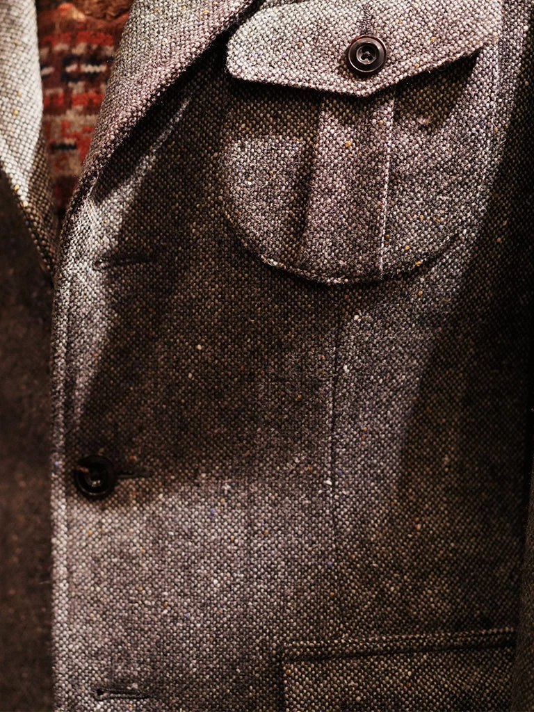 Annual Ring Coloured Speckle Tweed Safari Jacket TOPS 10 Annual Ring Coloured Speckle Tweed Safari Jacket TOPS