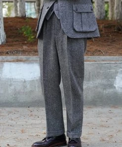 Annual Ring 1940s Hollywood Waistband Coloured Speckle Tweed Trousers