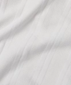 Annual Ring Retro Knitted Jacquard Polo Shirt - White BEST SELLERS