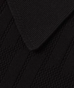Annual Ring Retro Knitted Jacquard Polo Shirt - Black May 2022 22 Annual Ring Retro Knitted Jacquard Polo Shirt - Black May 2022