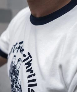 Non Stock MFG. CO. Retro Rider Print Motorcycle Short Sleeve T-Shirt - White TOPS