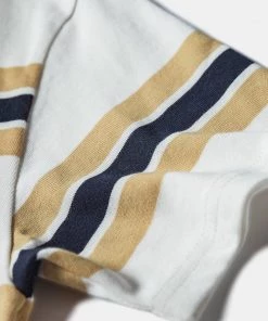 Non Stock MFG. CO. NEW ARRIVALS 9.8 Oz IVY Style Striped T-Shirt - Maize/Blue
