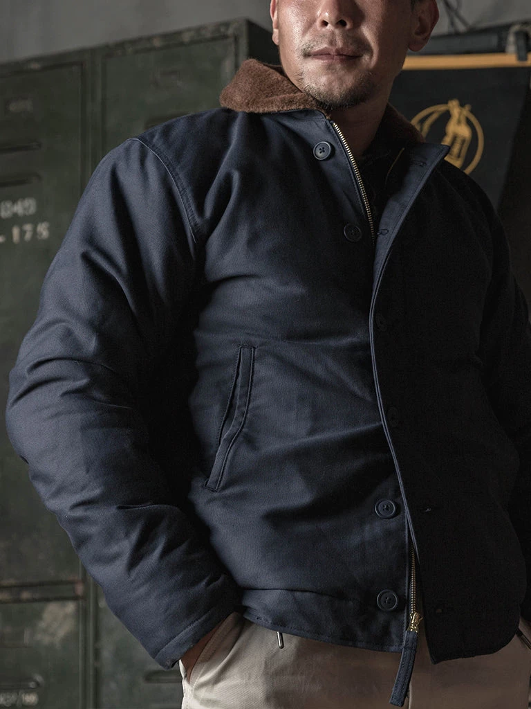Bronson MFG. CO. TOPS 1943 US Navy 1st N-1 Woolen Deck Jacket - Navy Stencil 5 Bronson MFG. CO. TOPS 1943 US Navy 1st N-1 Woolen Deck Jacket - Navy Stencil