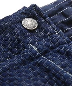 Bob Dong Lot DW7806 Yarn-Dyed Denim Wabash Sashiko Shorts BOTTOMS