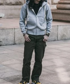 Non Stock MFG. CO. 17.5 Oz Terry Cloth Zip-Up Hoodie - Gray