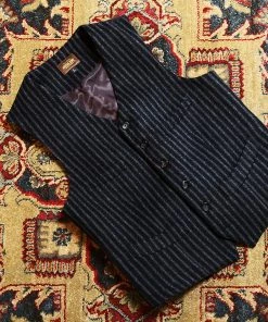 Annual Ring Black & White Striped Tweed Vest TOPS