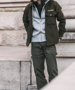 Non Stock MFG. CO. 17.5 Oz Terry Cloth Zip-Up Hoodie - Gray