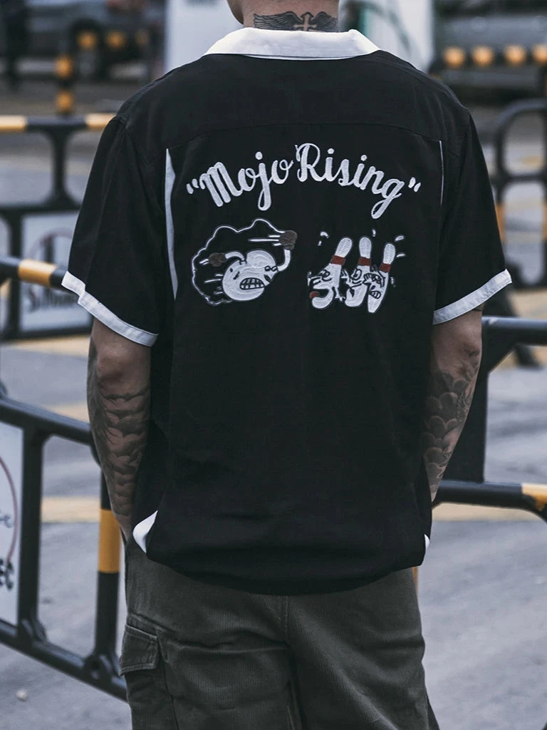 Non Stock MFG. CO. Loose Embroidery Bowling Shirt - Black May 2022 3 Non Stock MFG. CO. Loose Embroidery Bowling Shirt - Black May 2022