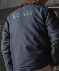Bronson MFG. CO. TOPS 1943 US Navy 1st N-1 Woolen Deck Jacket - Navy Stencil 24 Bronson MFG. CO. TOPS 1943 US Navy 1st N-1 Woolen Deck Jacket - Navy Stencil