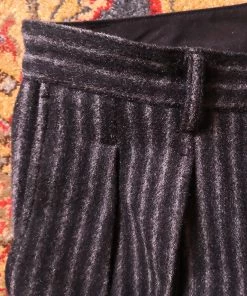Annual Ring BOTTOMS 1920s Black & Gray Stripe Tweed Trousers