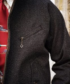 Annual Ring 12 Oz Salt & Pepper Chambray Harrington Jacket OUTERWEAR