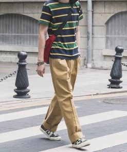 Non Stock MFG. CO. May 2022 1930s IVY Style Double Pleated Chino Trousers - Yellow