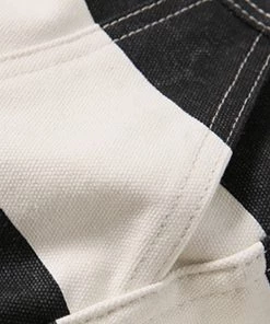 Bob Dong Wide Stripe Prisoner Style Motorcycle High Back Vintage Bib Overalls BOTTOMS