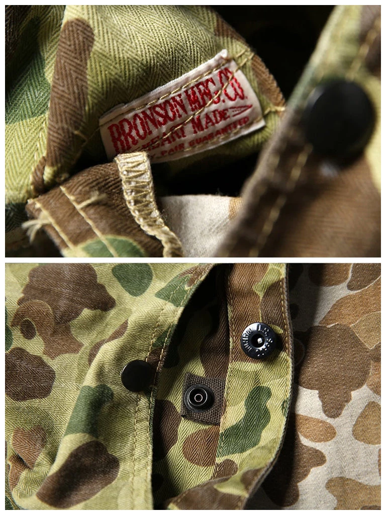 Bronson MFG. CO. TOPS WWII USMC Type P-44 HBT Duck Hunter Camo Jacket 12 Bronson MFG. CO. TOPS WWII USMC Type P-44 HBT Duck Hunter Camo Jacket