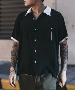Non Stock MFG. CO. Loose Embroidery Bowling Shirt - Black May 2022 8 Non Stock MFG. CO. Loose Embroidery Bowling Shirt - Black May 2022