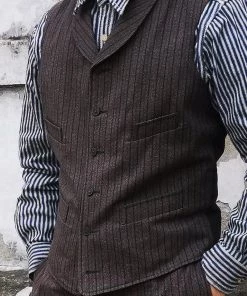 Annual Ring BEST SELLERS 1920s French Salt & Pepper Striped Chambray Vest