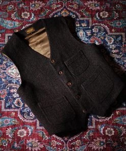 Annual Ring Chocolate Brown Tweed Hunting Vest