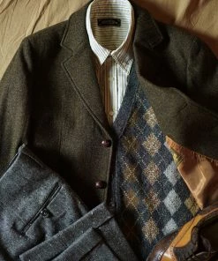 Annual Ring Shetland Wool Argyle Sweater Vest TOPS