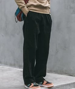 Non Stock MFG. CO. 12.5 Oz 8 Wale Corduroy Trousers - Black
