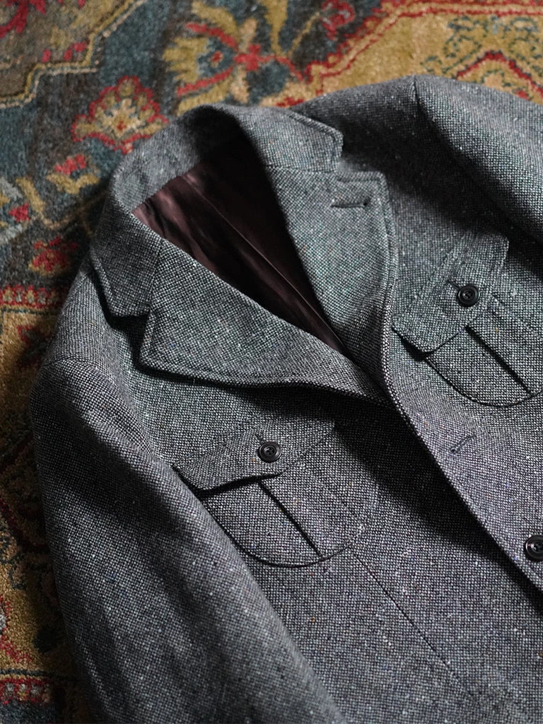 Annual Ring Coloured Speckle Tweed Safari Jacket TOPS 14 Annual Ring Coloured Speckle Tweed Safari Jacket TOPS