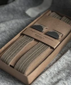 Bronson MFG. CO. ACCESSORIES Old-Time Y-Back Leather Button Suspender - Khaki Stripe