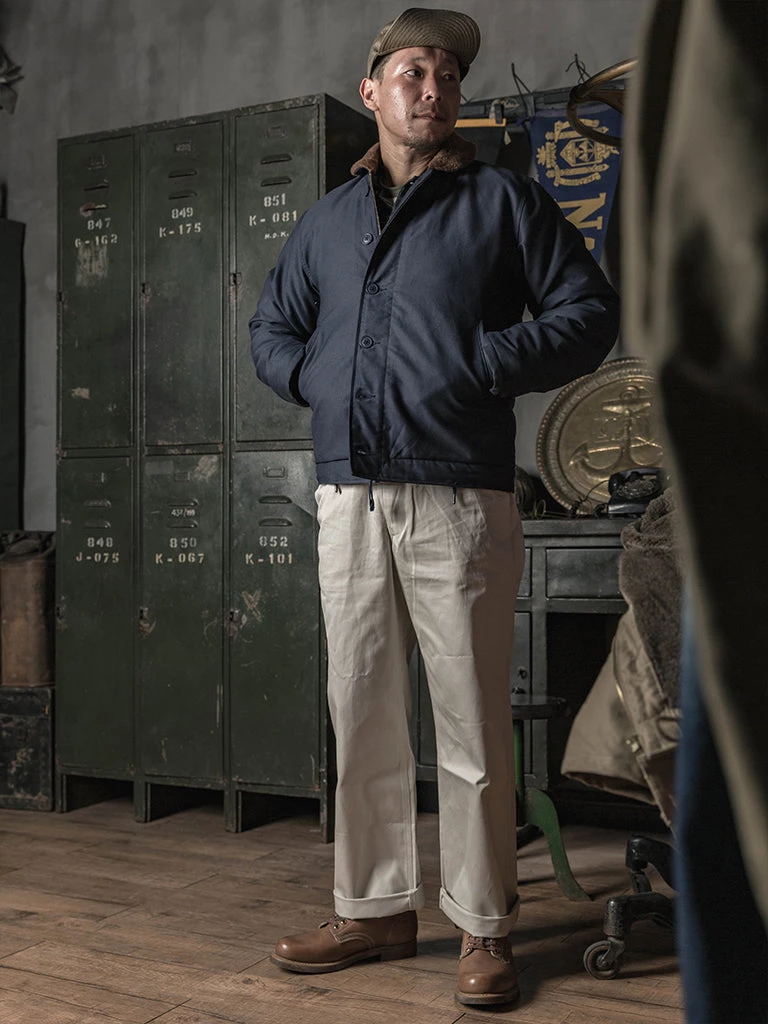 Bronson MFG. CO. TOPS 1943 US Navy 1st N-1 Woolen Deck Jacket - Navy Stencil 8 Bronson MFG. CO. TOPS 1943 US Navy 1st N-1 Woolen Deck Jacket - Navy Stencil