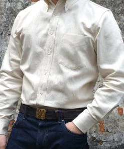 Annual Ring White Cotton-Linen Button-Down Shirt BEST SELLERS