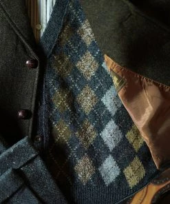 Annual Ring Shetland Wool Argyle Sweater Vest TOPS