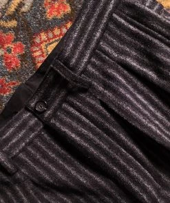 Annual Ring BOTTOMS 1920s Black & Gray Stripe Tweed Trousers