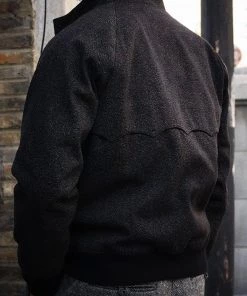 Annual Ring 12 Oz Salt & Pepper Chambray Harrington Jacket OUTERWEAR