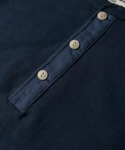 Bronson MFG. CO. Retro Long Sleeve Henley T-Shirt - Navy BEST SELLERS